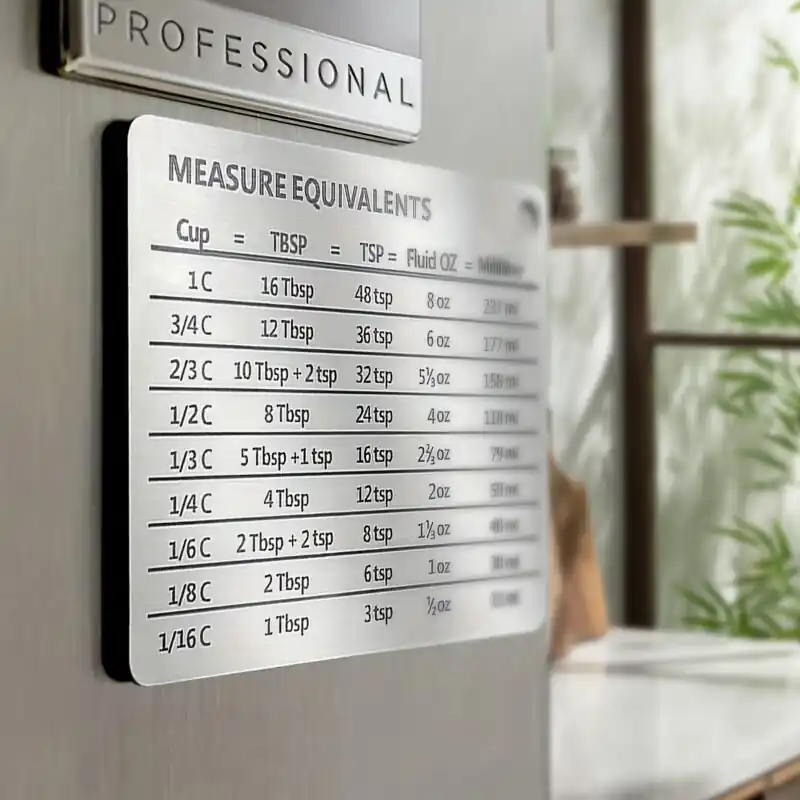 Stainless Steel Kitchen Conversion Magnet Easyread Fridge Reference Guide 43×33