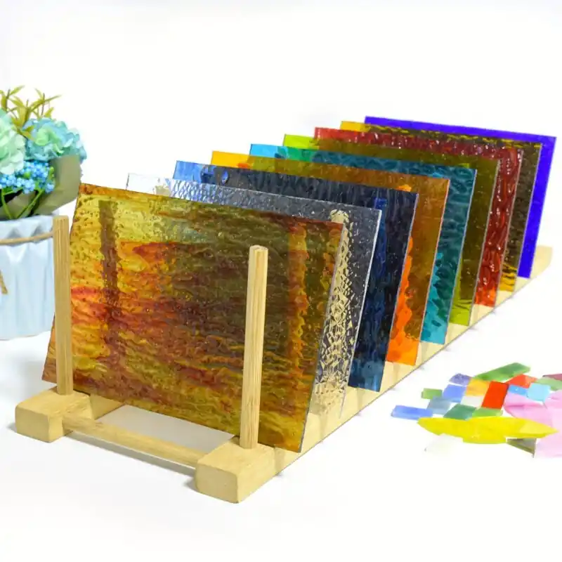 Vibrant Textured Glass Sheets 3pcs 10x15cm For Diy Mosaic Art