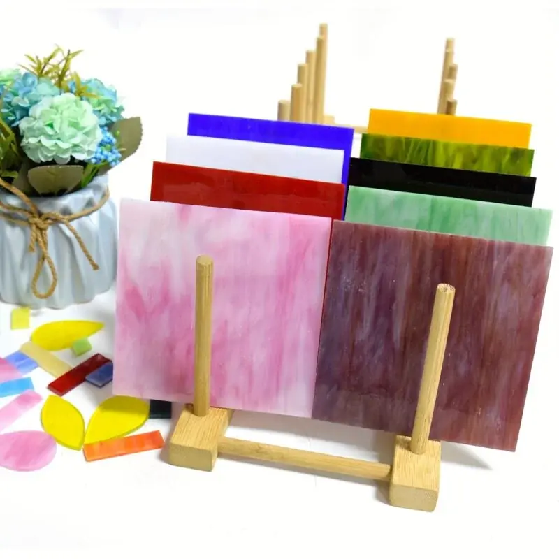 Vibrant 10x10cm Tiffany Glass Sheets Perfect For Diy Crafts Lampshades