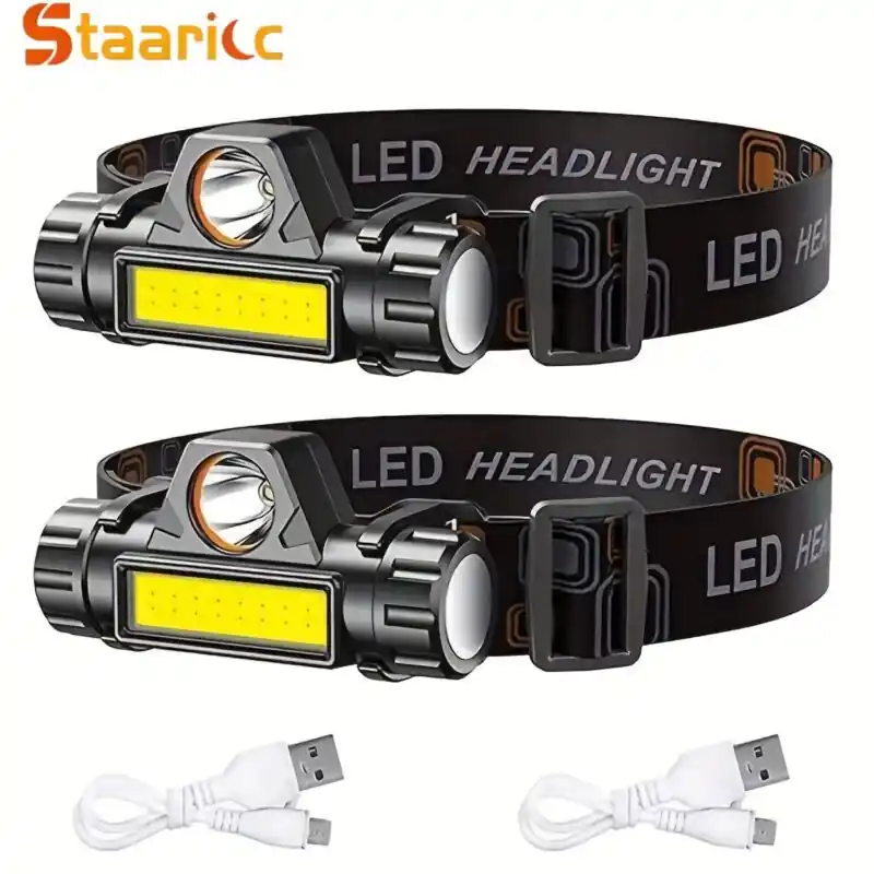 Staaricc Usb Rechargeable Led Headlamp Magnetic Cob Light For Outdoor Camping