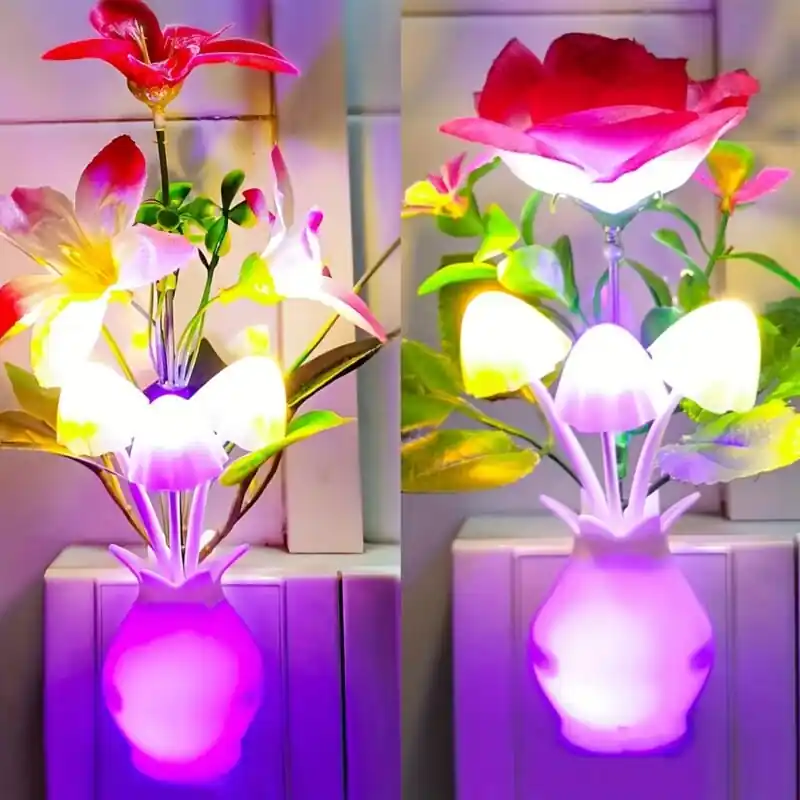 Led Vase Lily Mushroom Night Light Perfect Gift