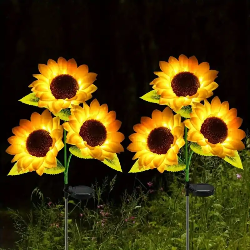 Solar Led Sunflower Garden Lights Waterproof Windproof Outdoor Decor 27×55