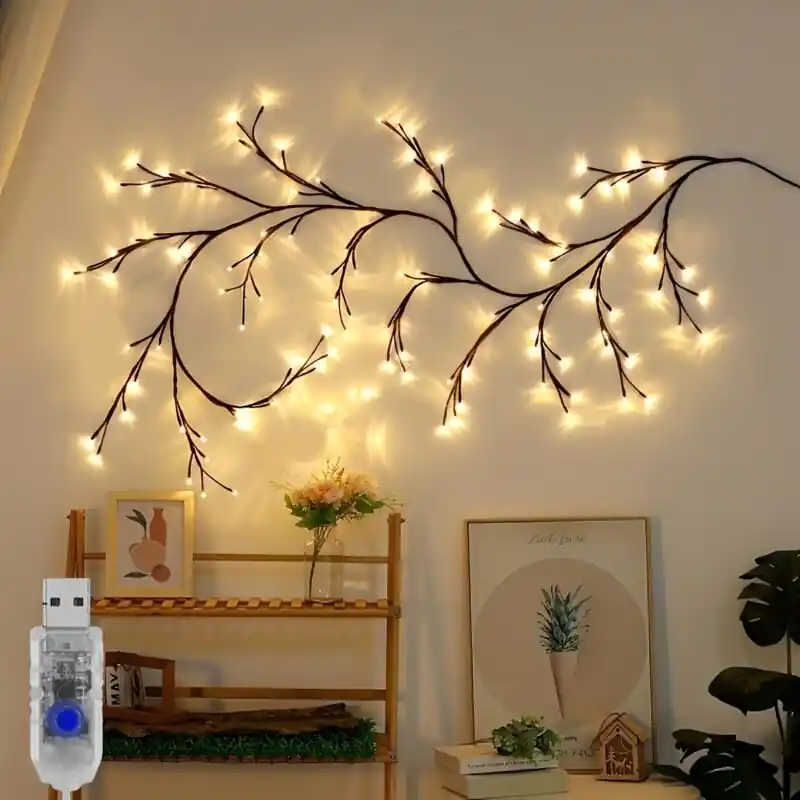 96led Dimmable Tree Branch Light Usb Festive Decor For Christmas