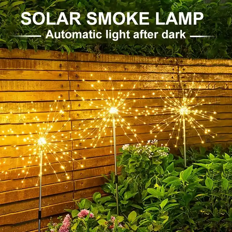 Solar Firework Starburst Fairy Lights Outdoor Garden Pathway Decoration
