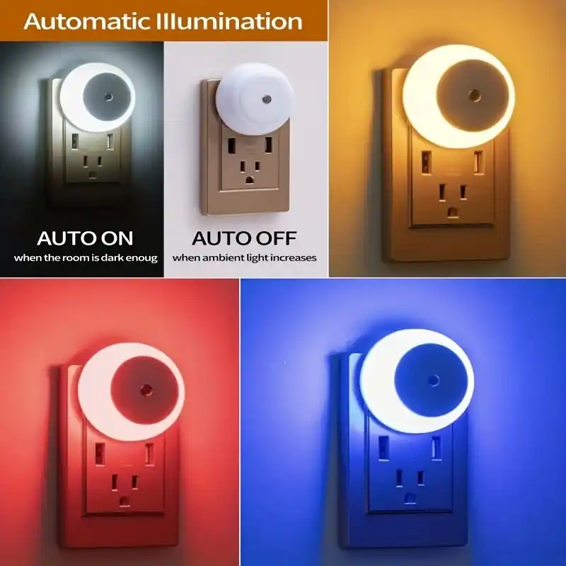 Autosensing Led Night Light Four Colors Touch Control Energy Efficient