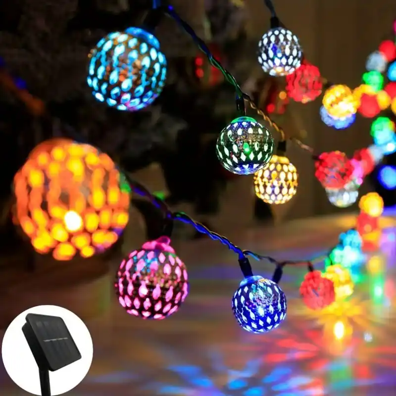Vibrant Multicolor Moroccan Solar Led String Lights Outdoor Indoor Decor