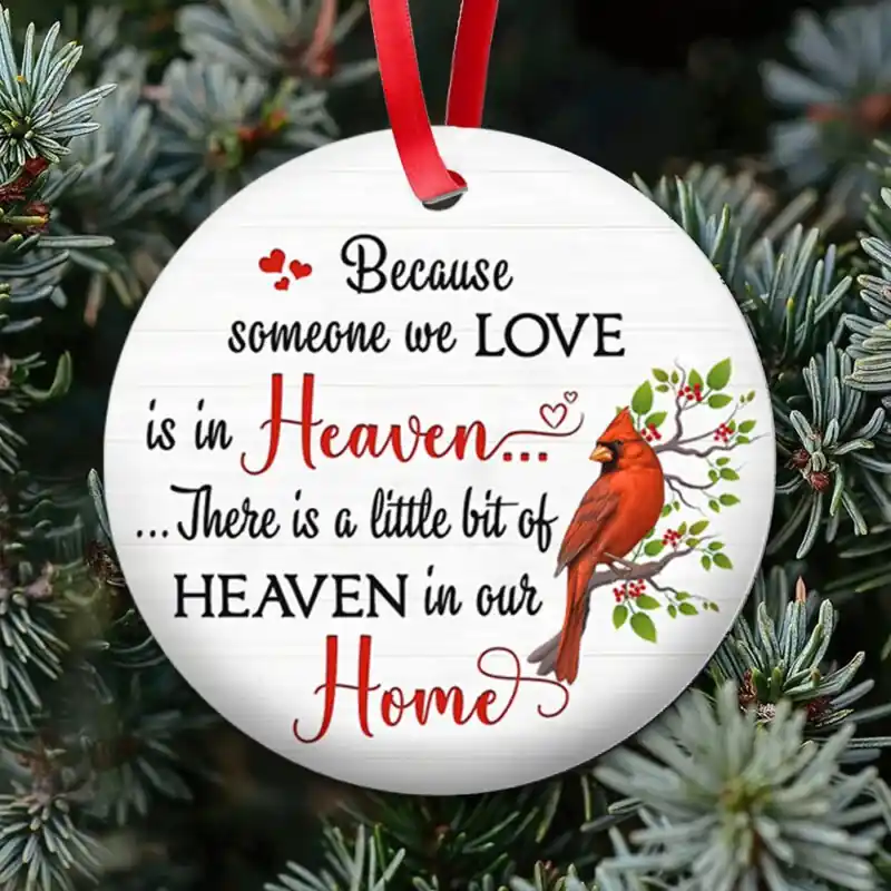 Sparkling Red Bird Christmas Ornament Winter Snow Hanging Decoration