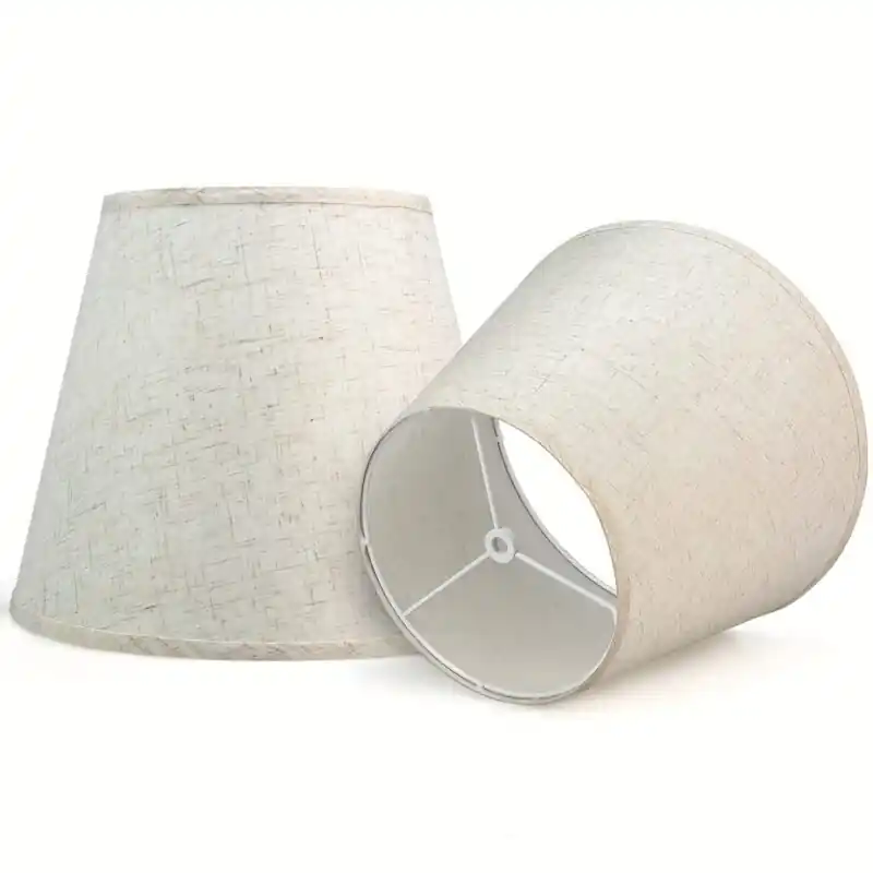 Natural Linen Drum Lamp Shades Set Handcrafted For Table Floor Lamps