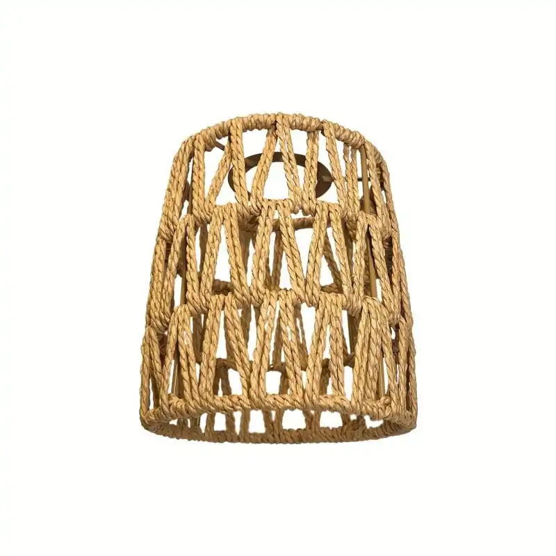 Rustic Rattan Handwoven Pendant Lamp Shade Farmhouse Lighting Decor