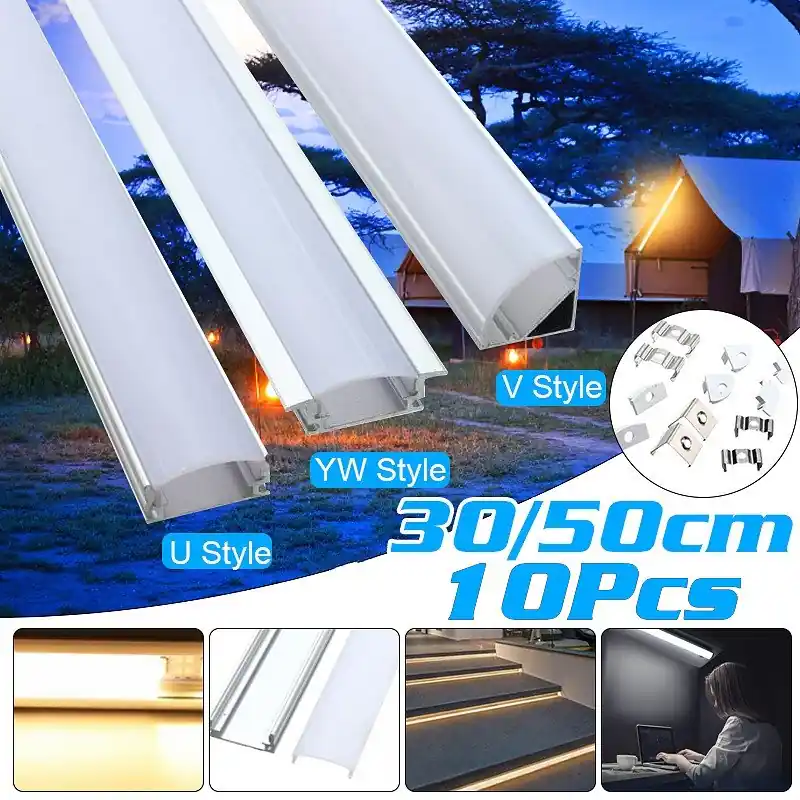 10piece Led Aluminum Strip Light Kit Versatile Easy Install Durable