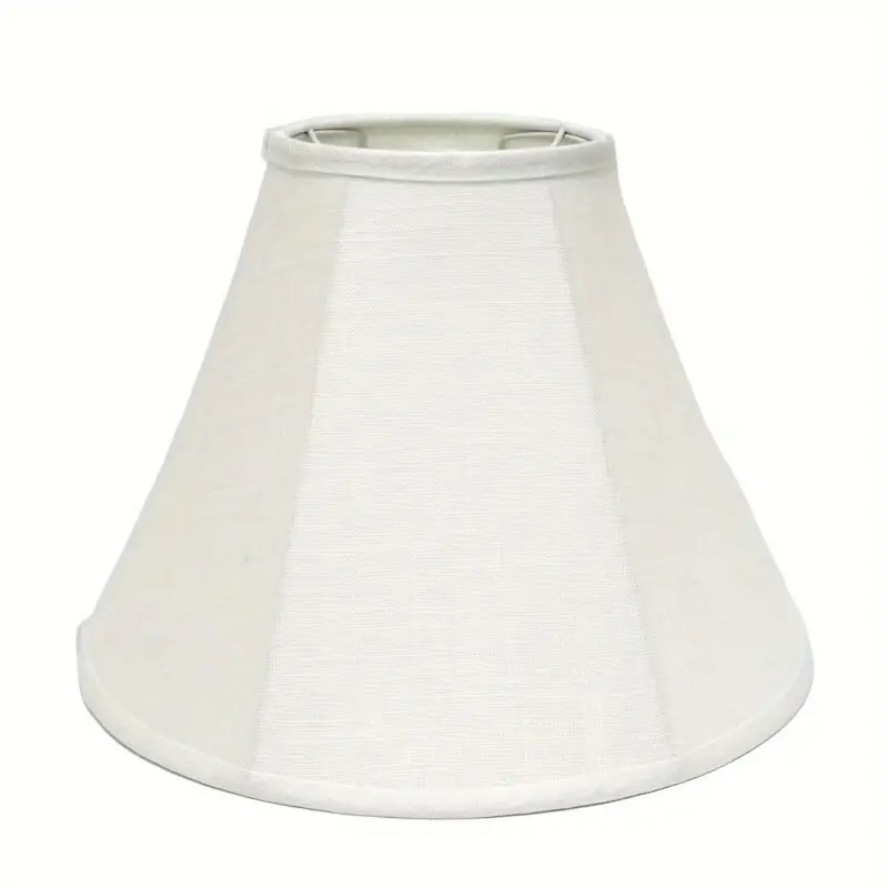 Timeless White Linen Lampshade Tall Traditional Design Handcrafted Durable Easy Install