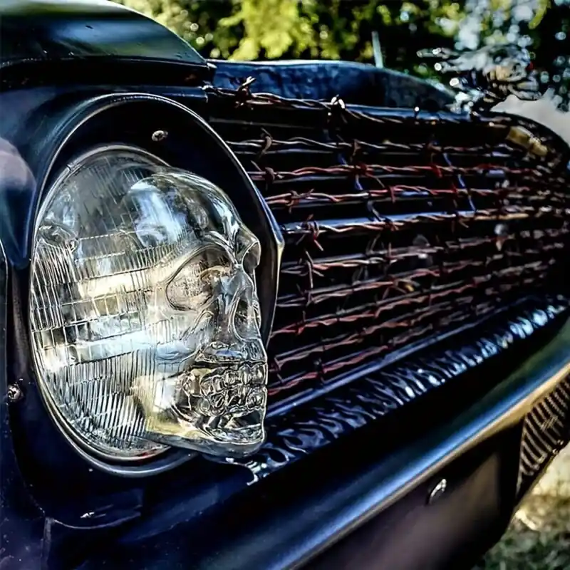 Universal Skull High Beam Car Lampshade Durable Halloween Front Decoration
