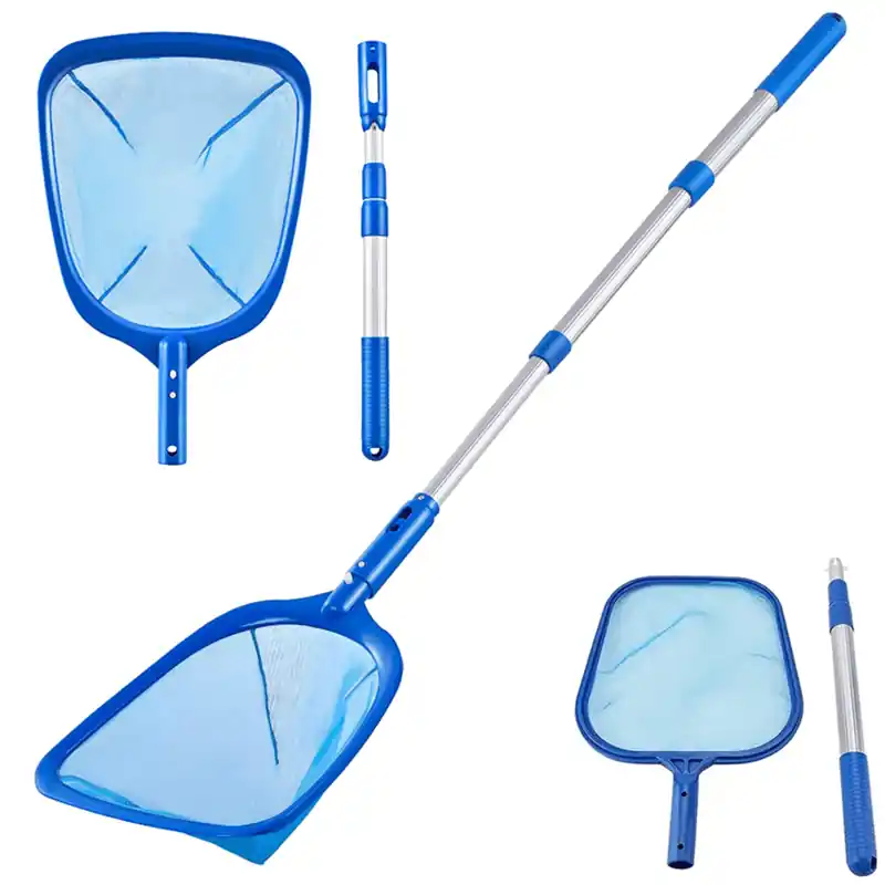 Telescopic Pool Skimmer With Fine Mesh Net For Debris Removal