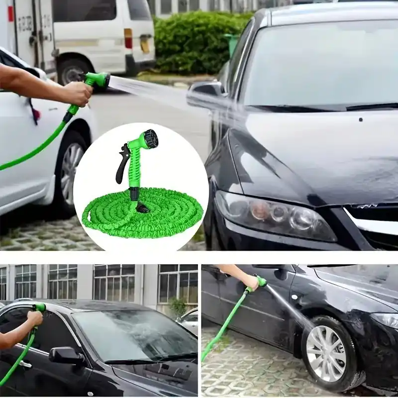 Expandable Garden Hose 25ft50ft100ft Flexible Durable Kinkfree With Nozzle