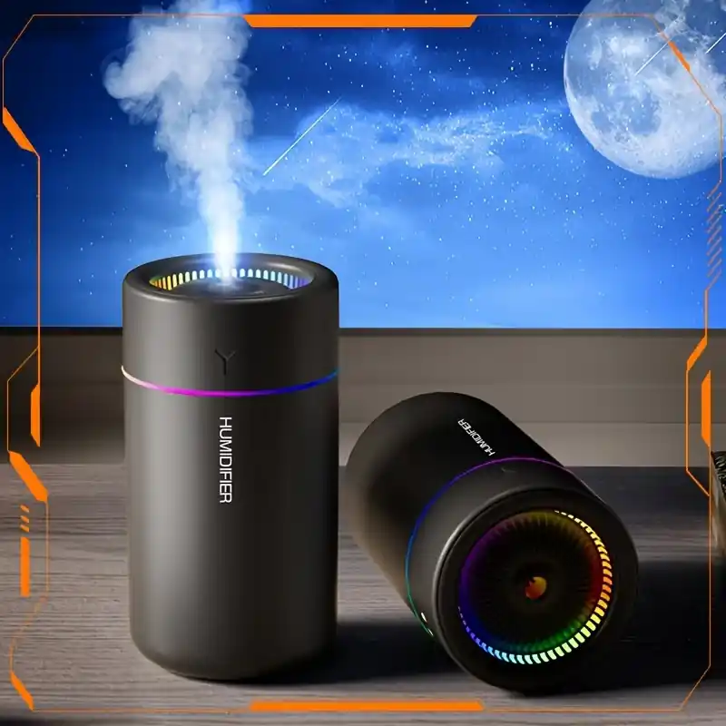 Portable Multicolor Led Aromatherapy Humidifier Quiet Ideal For Home Office Car