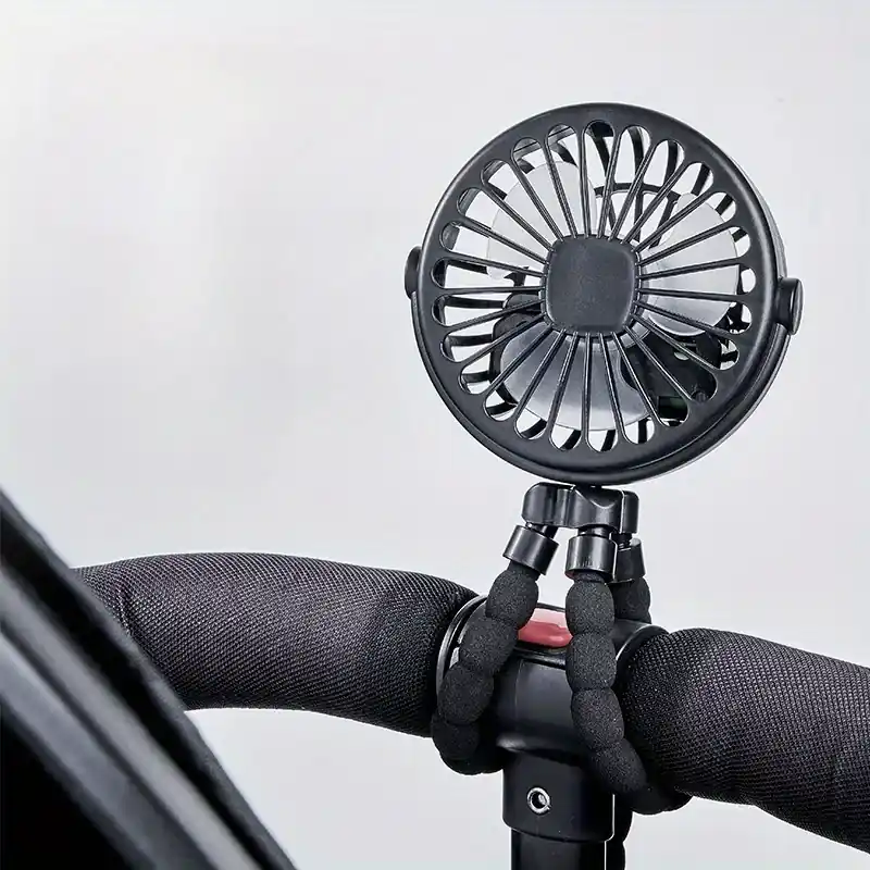 Wearable Usb Rechargeable Octopus Mini Fan 3 Speed Portable Cooler