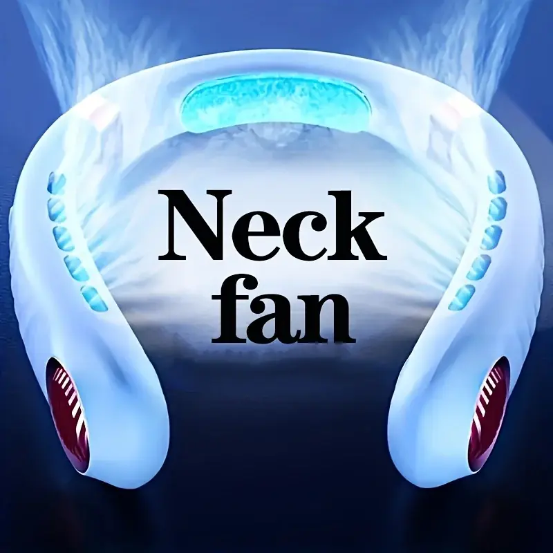 Ultraquiet Handsfree Neck Fan Usb Rechargeable Adjustable Personal Cooling