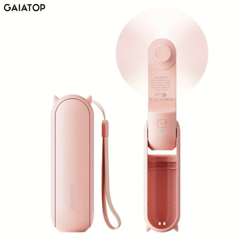 2000mah Usb Rechargeable Mini Handheld Fan Portable Foldable Cute Design