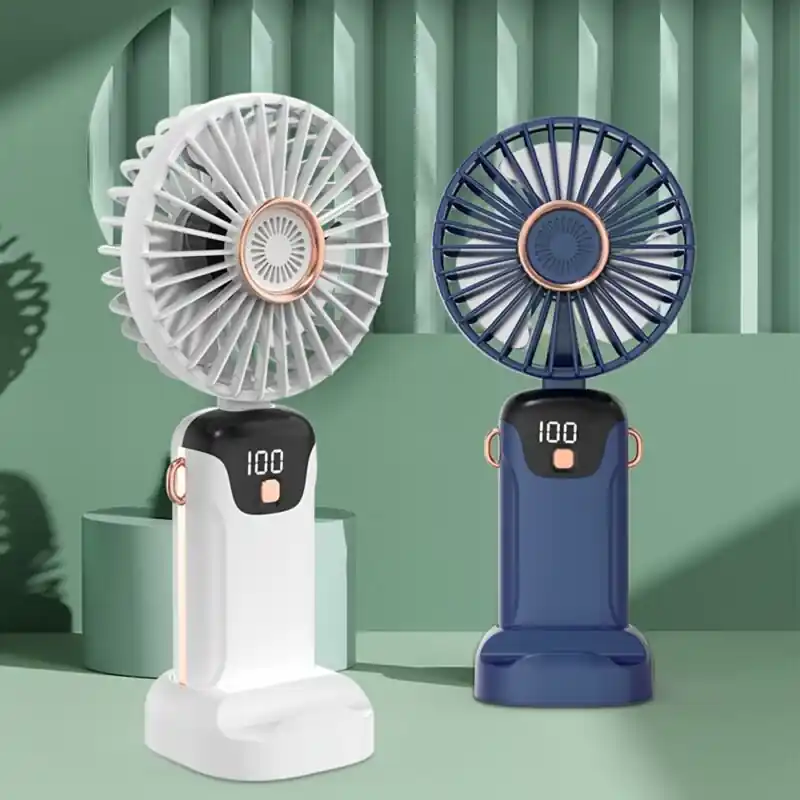 Rechargeable 36v Portable Usb Fan With Led Display Longlasting Battery