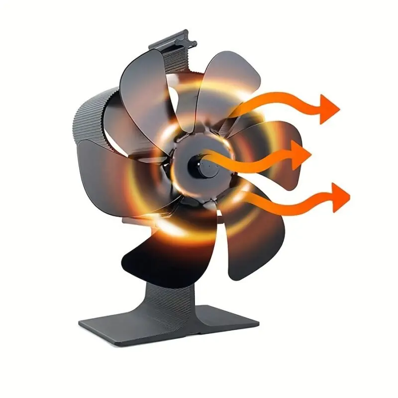 6blade Highvelocity Wood Stove Fan Quiet Efficient Thermal Circulation