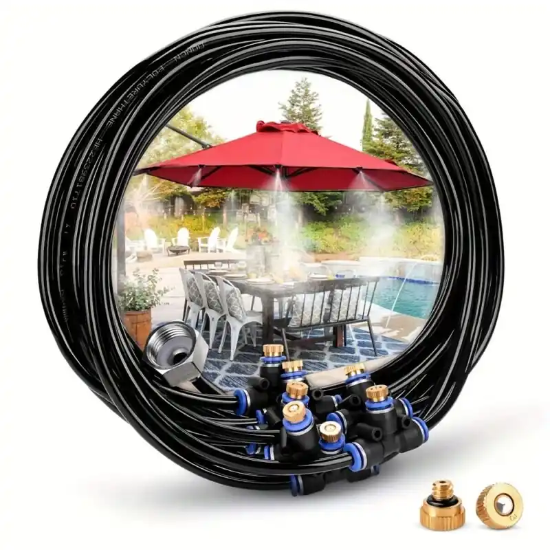 Outdoor Misting Cooling System Garden Patio Pool Trampoline Waterpark Refreshment
