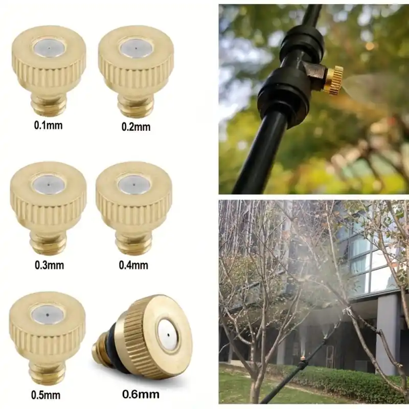 10pcs Brass Misting Nozzle Set Outdoor Cooling Water Sprinklers
