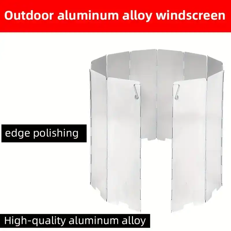 Ultraportable Aluminum Alloy Camping Stove Windshield Durable Lightweight Foldable