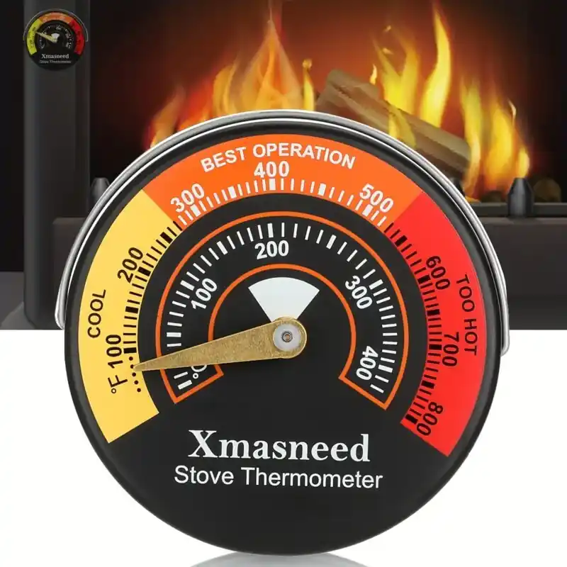 Accurate Magnetic Wood Stove Thermometer Prevent Overheating Durable Metal