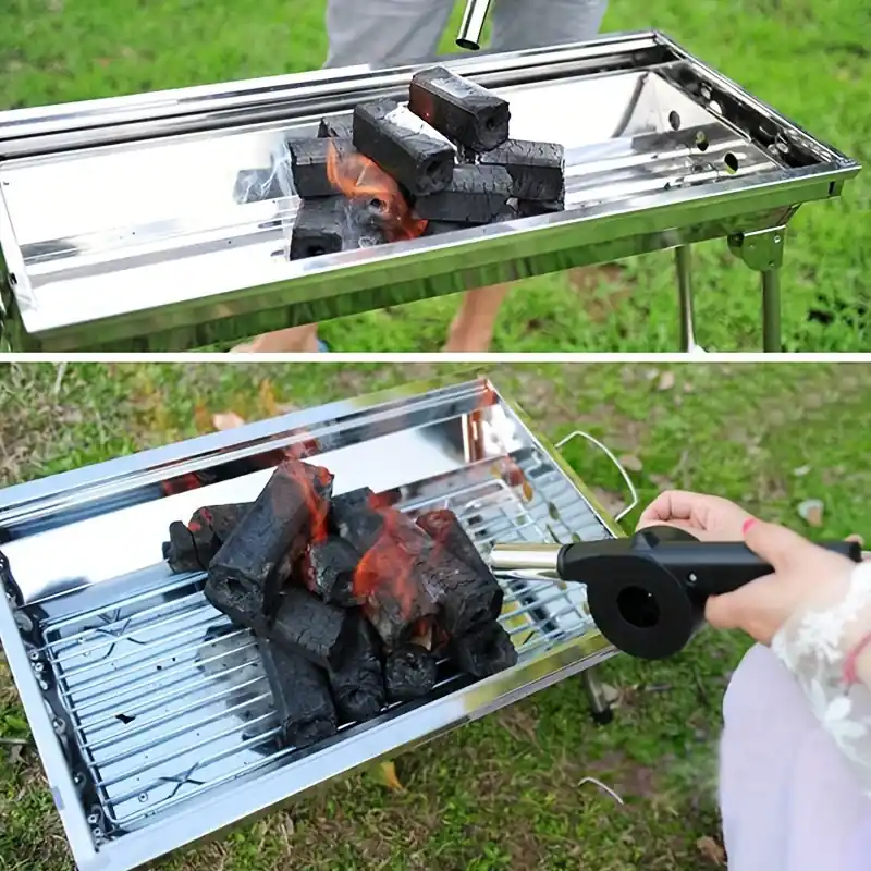 Portable Handcrank Bbq Fan Manual Grill Blower For Outdoor Cooking