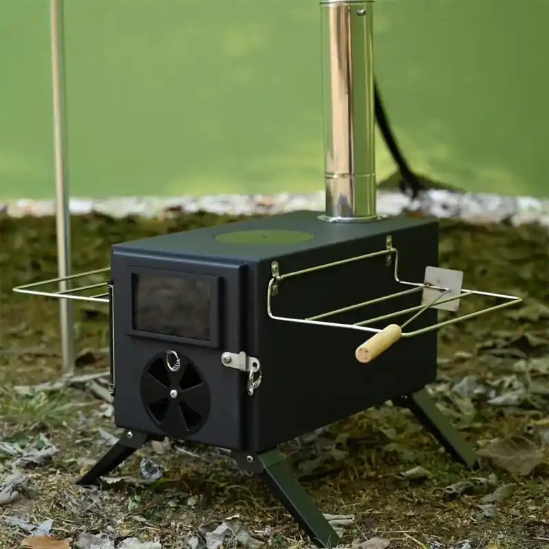 Compact Wood Burning Camping Stove With Chimney Lightweight Efficient
