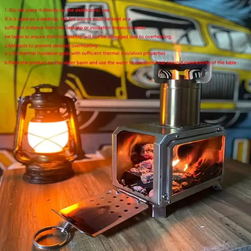 Ultralight Portable Stainless Steel Wood Stove Durable Camping Cookware