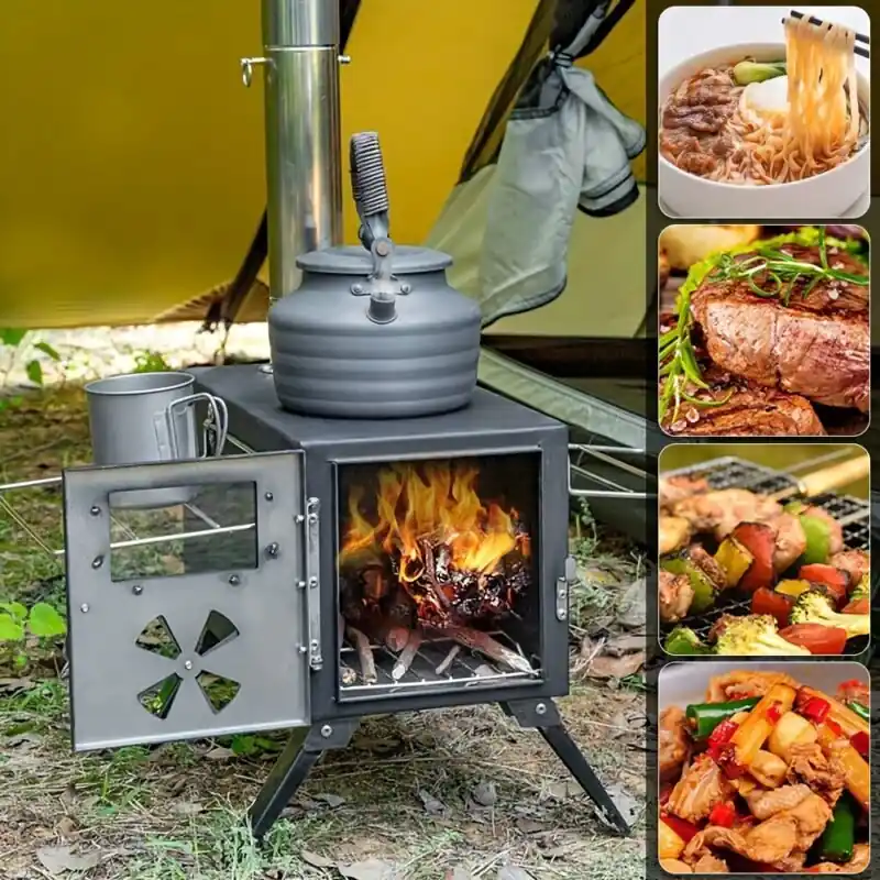 Portable Woodburning Camping Stove Highefficiency Compact Versatile Heating Cooking