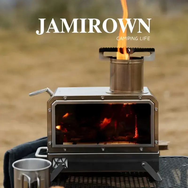 Durable Mini Wood Stove Compact Stainless Steel For Camping Outdoor