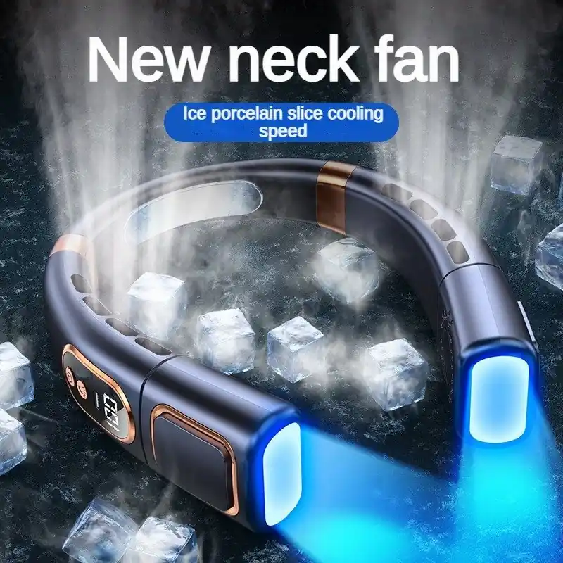 Ultra Portable Usb Rechargeable Neck Fan Whisperquiet Ergonomic Leafless Design