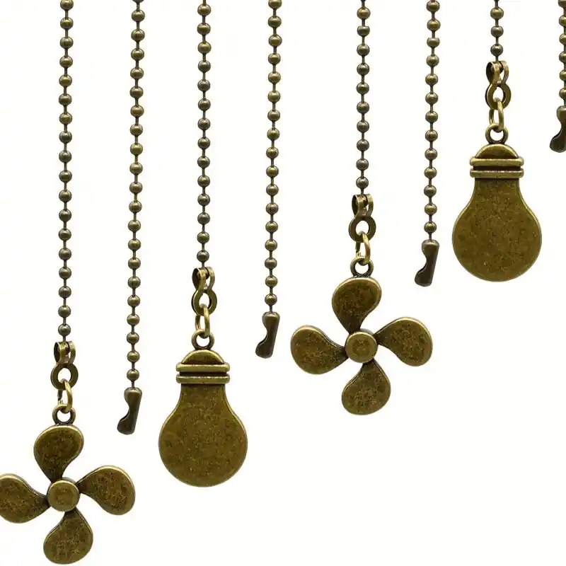 Antique Bronze 4piece Ceiling Fan Pull Chain Set Decorative 12inch Extender