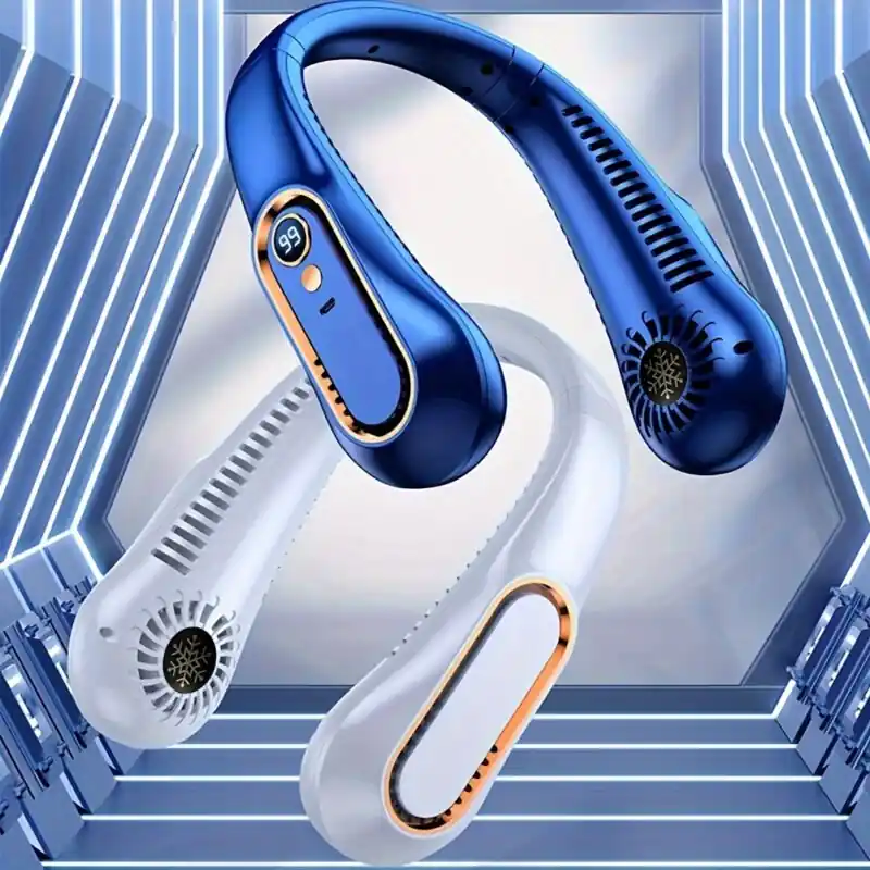 Usb Rechargeable Handsfree Neck Fan Lightweight Personal Cooler For Travel