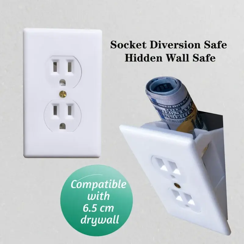 Plastic Wall Safe Outlet Secret Compartment For Money Jewelry Storage