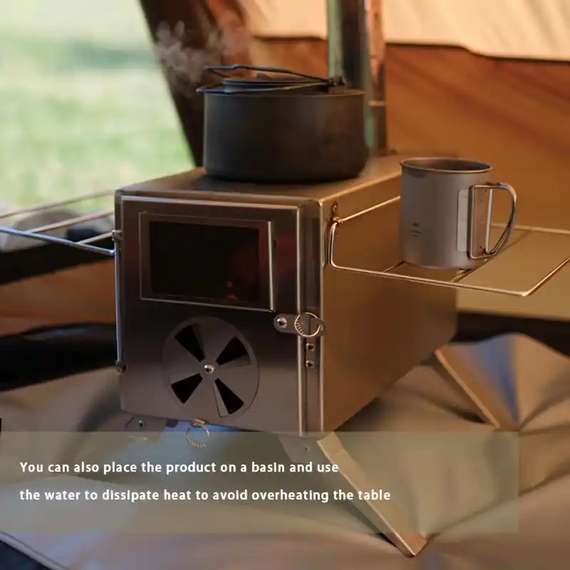 Portable Stainless Steel Winter Camping Tent Stove Includes 7 Pipes