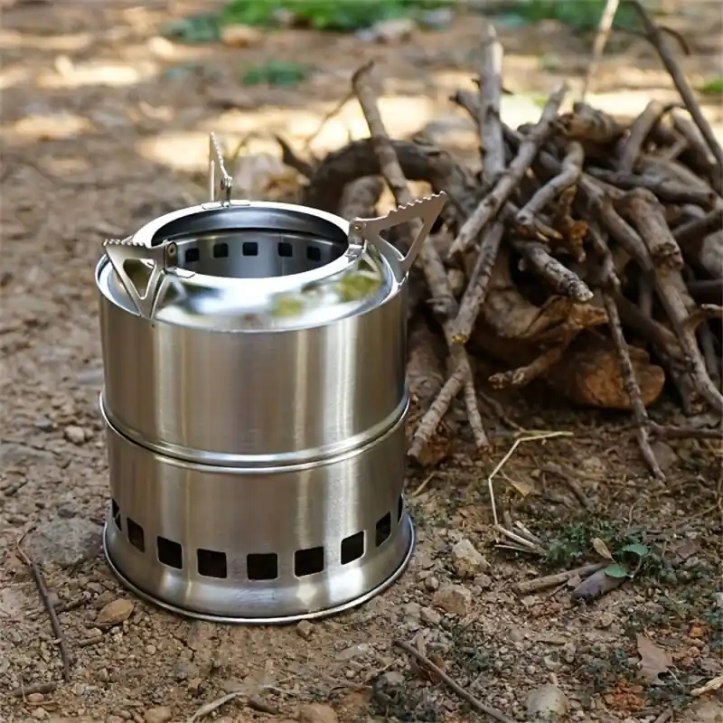Ultraportable Foldable Stainless Steel Mini Firewood Stove For Camping Bbq