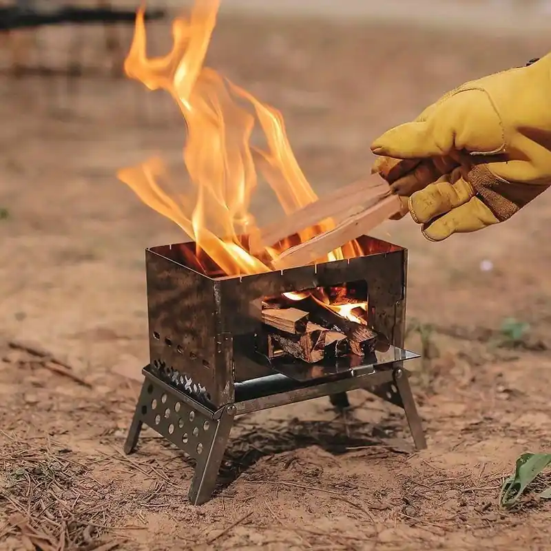 Ultralight Stainless Steel Foldable Camping Stove Compact Rustresistant Outdoor Gear