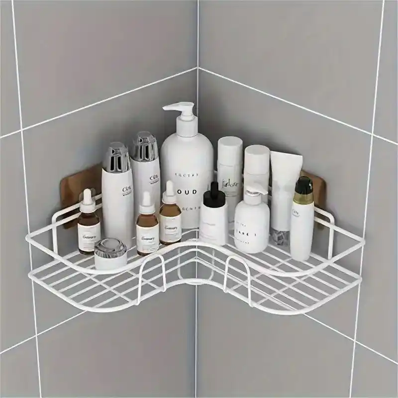 Punchfree Corner Bathroom Shelf Seamless Wallmounted Storage Rack