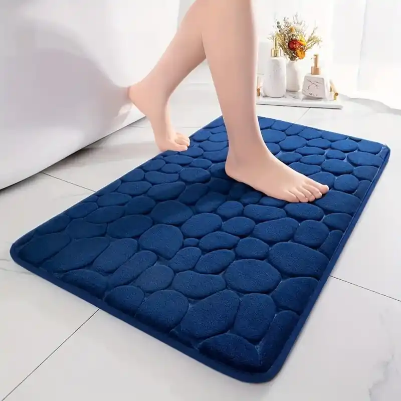 Luxury Pebble Nonslip Memory Foam Bath Mat Super Absorbent Rug