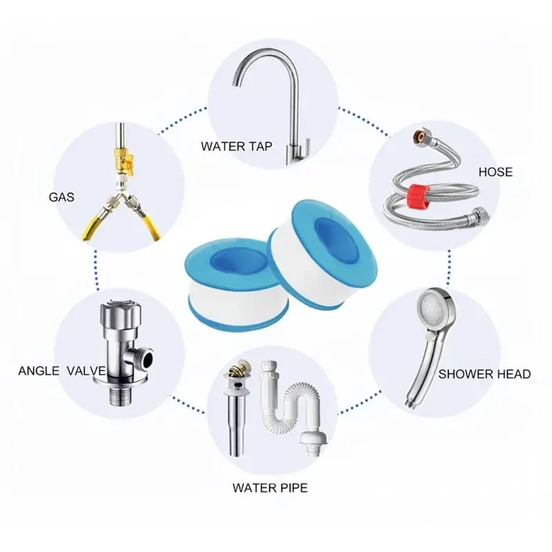 Ptfe Water Pipe Thread Seal Tape 13pcs Oilfree White