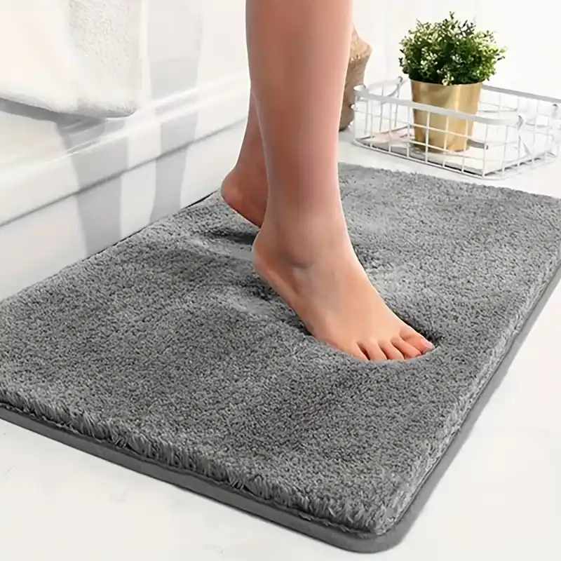 Ultra Plush Nonslip Bathroom Rug Absorbent Faderesistant Mat