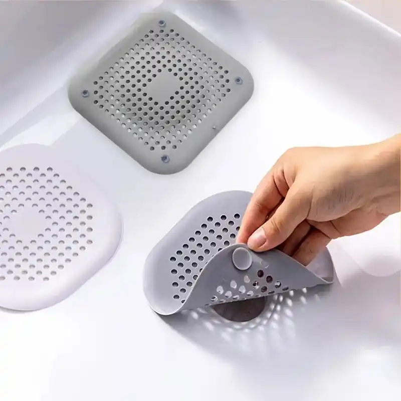 Square Drain Hair Catcher Easy Install Clogfree Sink Solution