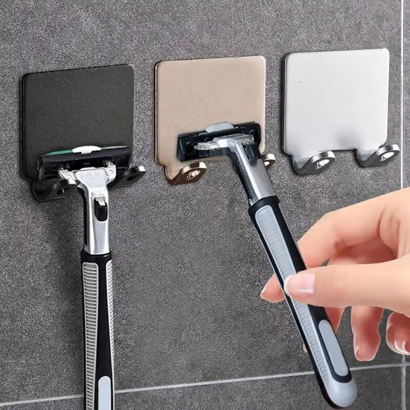 Punchfree Razor Holder Spacesaving Bathroom Storage Hooks Multipurpose Aluminum