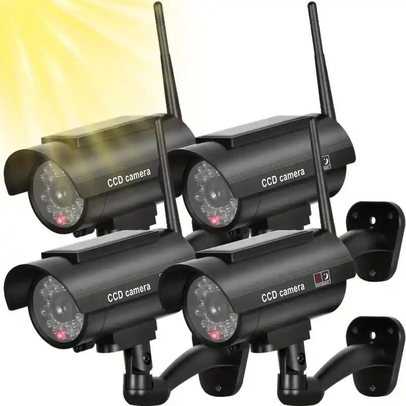 Solar Dummy Security Cameras 24 Pack With Flashing Light Stickers