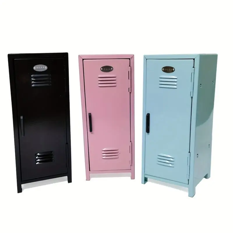 Charming Mini Metal Locker Kids Doll Clothes Storage With Key Lock