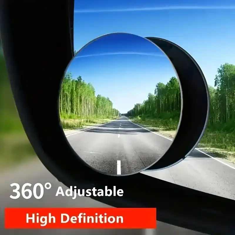 360 Rotating Blind Spot Mirrors Enhanced Safety Easy Install 2pack