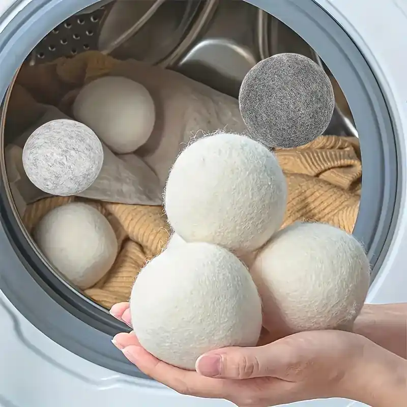 Ecofriendly Wool Dryer Balls Antistatic Reusable Laundry Accessory 6pack